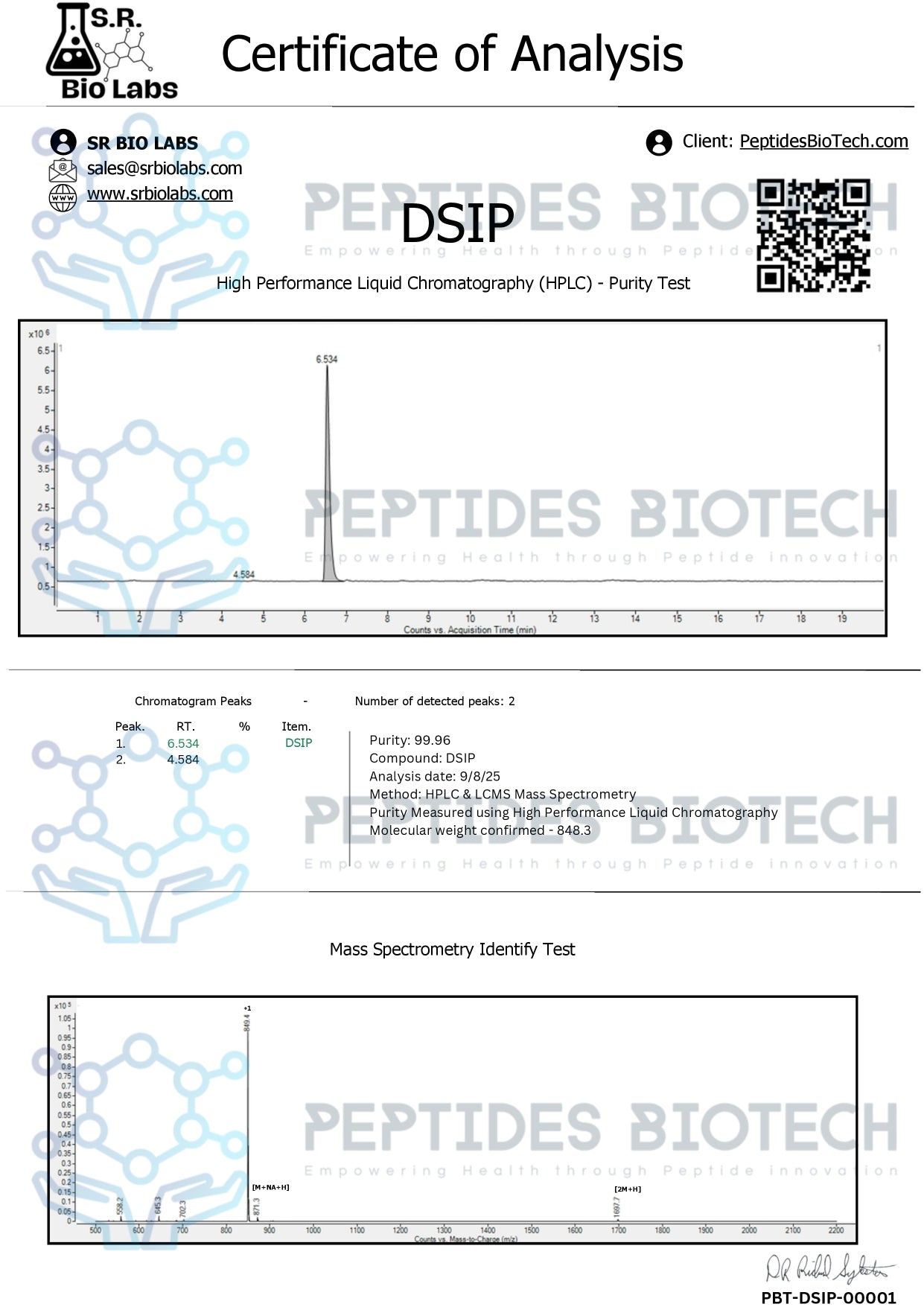 (DSIP) Delta Sleep Inducing Peptide